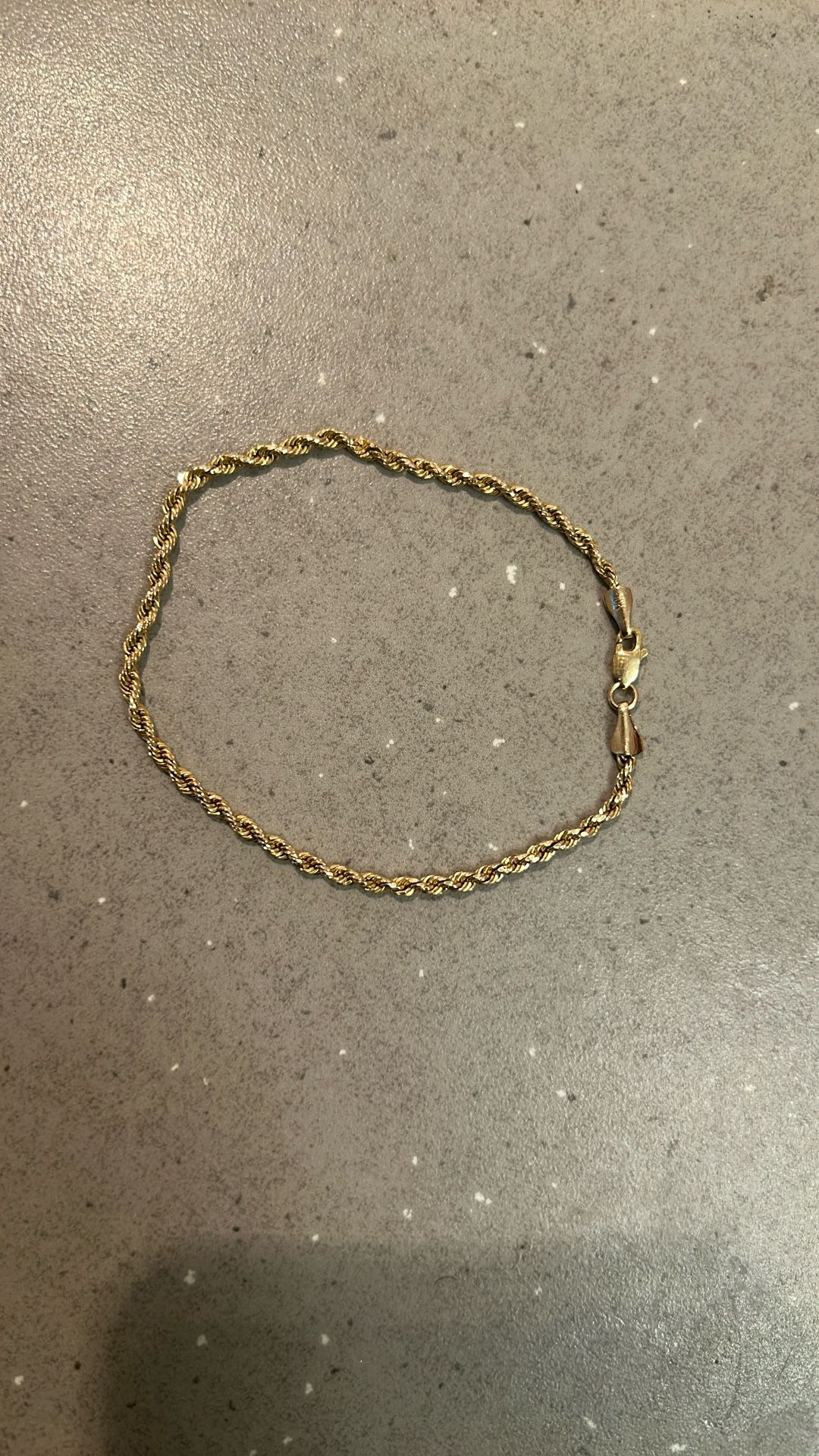 10 karat gold rope bracelet
