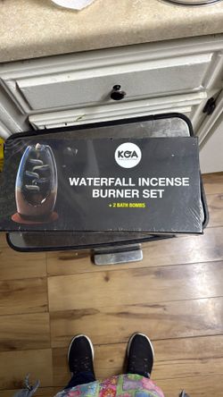 Waterfall Incense Burner Set + 2 Bath Bombs+100 Backflow Incense Cones