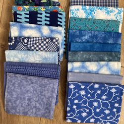 Shades Of Blue Fat Quarters