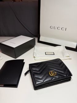 Gucci GG Marmont Quilted Card Case Wallet Black