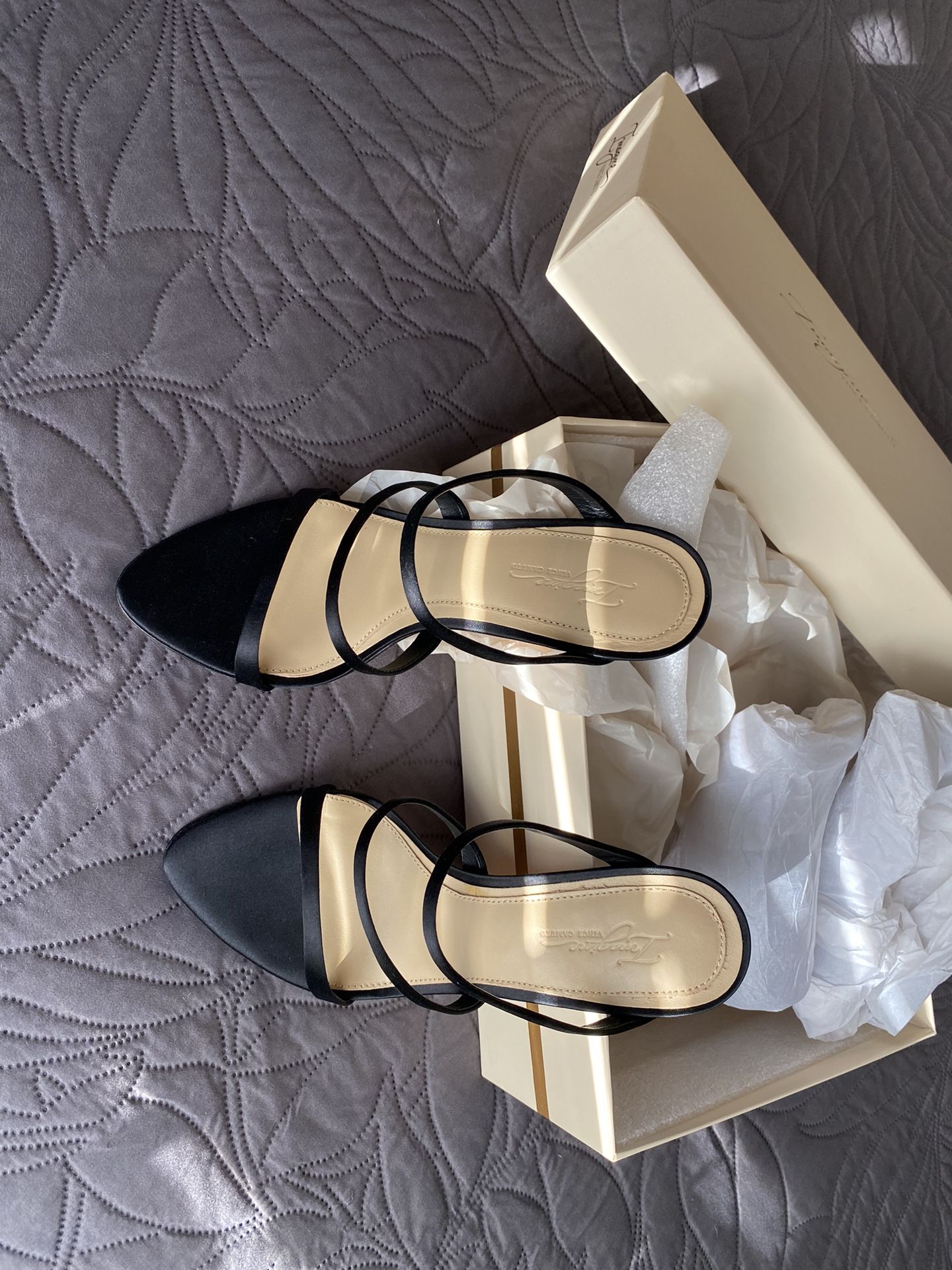 Vince Camuto Satin Black Heel