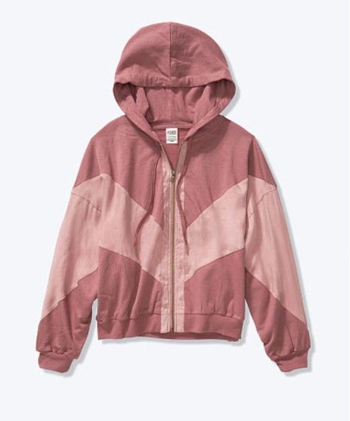 Victoria's Secret PINK Sport Women's Hoodie Full Zip Cocoa Powder Medium NWT