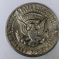 1972 Kennedy Half Dollar D Mint Mark, Doubling On The Words On The Reverse.