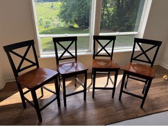 4 Counter Height Solid Wood Chairs