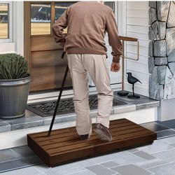koretech Outdoor Steps 3.5'' Height, Wooden Step Platform 35” Length, Step Stool with Non Slip Pads, Step for Outside Bed