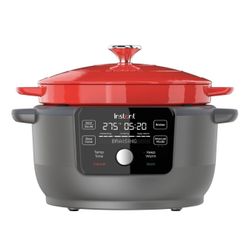 Instant Precision 6 Quart Cast Iron Dutch Oven Red