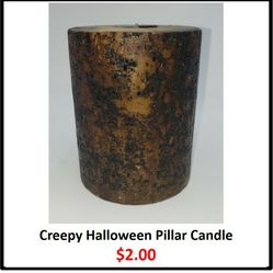 Creepy Pillar Candle For Halloween