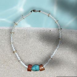 Puca And Turquoise Necklace 16 In