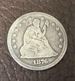25 cents 1876. Antique coin USA