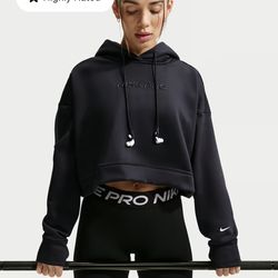Nike cropped fleece hoodie sz M