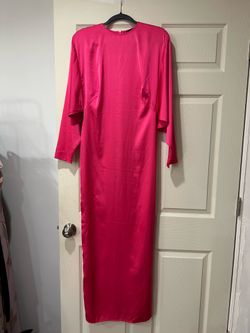 Hot Pink Satin Maxi Dress
