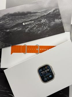Apple - Watch Ultra 2 49MM (Cellular) Natural Titanium Orange Ocean Band Brand New