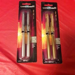 Uniball Gel Pens. Gold And Silver. Both For $8