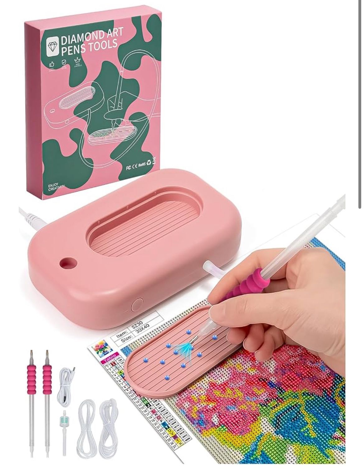 Brand: Minyii Minyii Diamond Painting Pen,Electric 3 Level Suction, for Setting AB Stones Without Wax, Diamond Painting Accessories with Storage, for