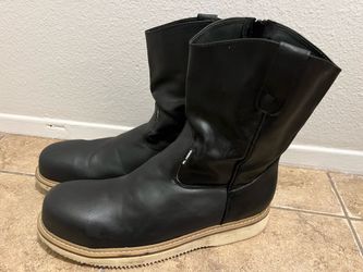 El Moro Black Leather Work Boots Size 11
