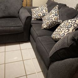 Two Pieces Sofa Set Almost Brand New, Dark Brown . Excellent  Condition.  Must Sell.