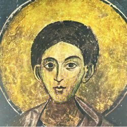 Original Vintage Fine Art Print Poster Medieval Bulgaria Wall Painting Artist Antique Collectible Printed Italy 1960’s Boyana. Saint Stephen