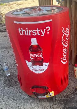 Coca Cola electric barrel style cooler