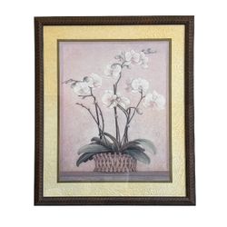 Framed Orchid Floral Art – Basket Vase, 39×33