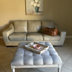 Beautiful Tan Leather Sofa