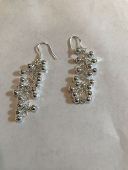 Silver drop earrings