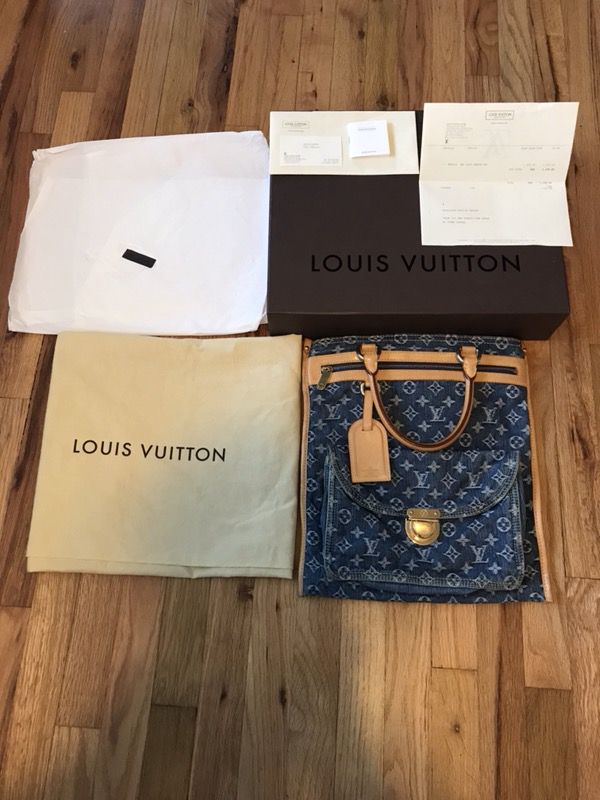 Rare Limited Edition Authentic Louis Vuitton Monogram Denim Sac Plat for  Sale in Fort Lauderdale, FL - OfferUp