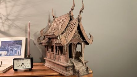 Antique Hand-Carved Wooden Thai spirit house