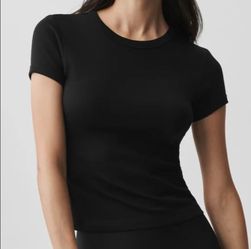 Alo Yoga Timeless Tee Black Women's Size Large NWT