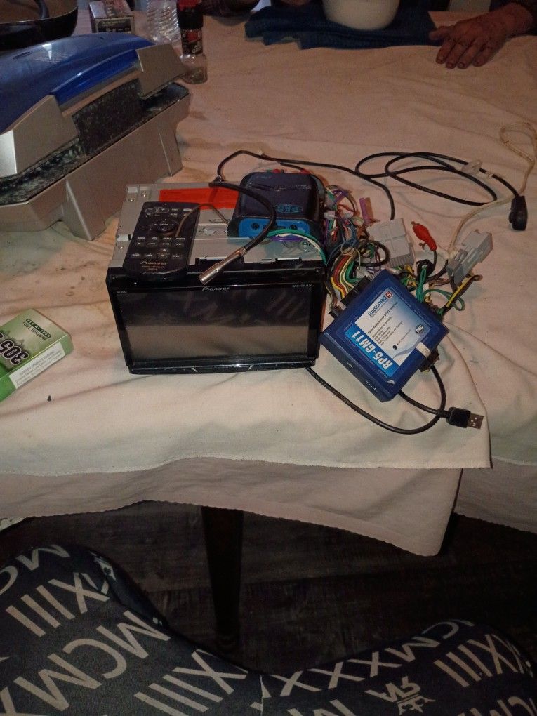 A Pioneer Touch Screen Radio With The Remote With All The Cords And Everything