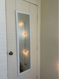 White Door Hanging Mirror