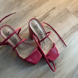 Pink Strap Platform Heels