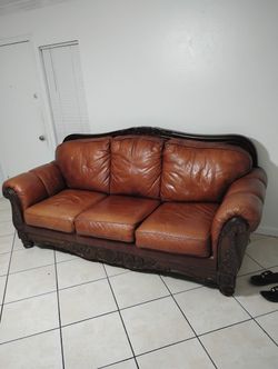 Real Leather.Sofa And Loveseat.$280