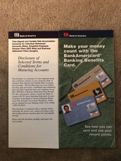 Old brochures from Bank of America
