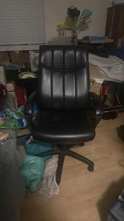 Black Faux Leather Office Chair