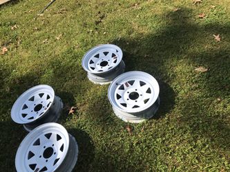 14 in trailer rims white. Need gone asp
