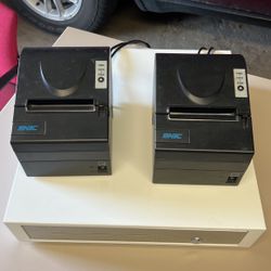 Point Of Sale Cash Drawer 2 Receipt Printers 