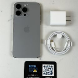 iPhone 15 Pro Max 256Gb Natural 🩶 Cricket Battery 100%! 