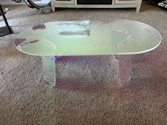 Oval Acrylic Iridescent Coffee table