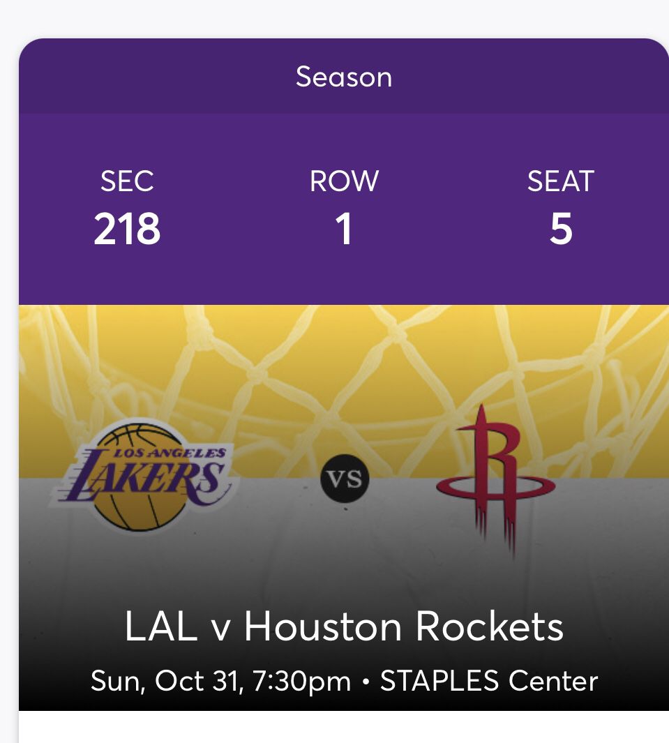 Lakers vs. Houston Rockets 10/31/21