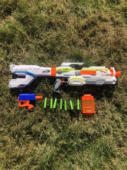 Nerf Modulus With Extra Mini Gun And 6 Round Mag And 7 Green Bullets 🔫