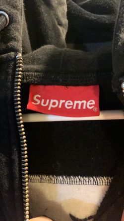 Supreme “Old English” Black Zip-Up Hoodie