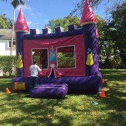 Hot Dog Cart, Snow Cone , Princess Bounce House 