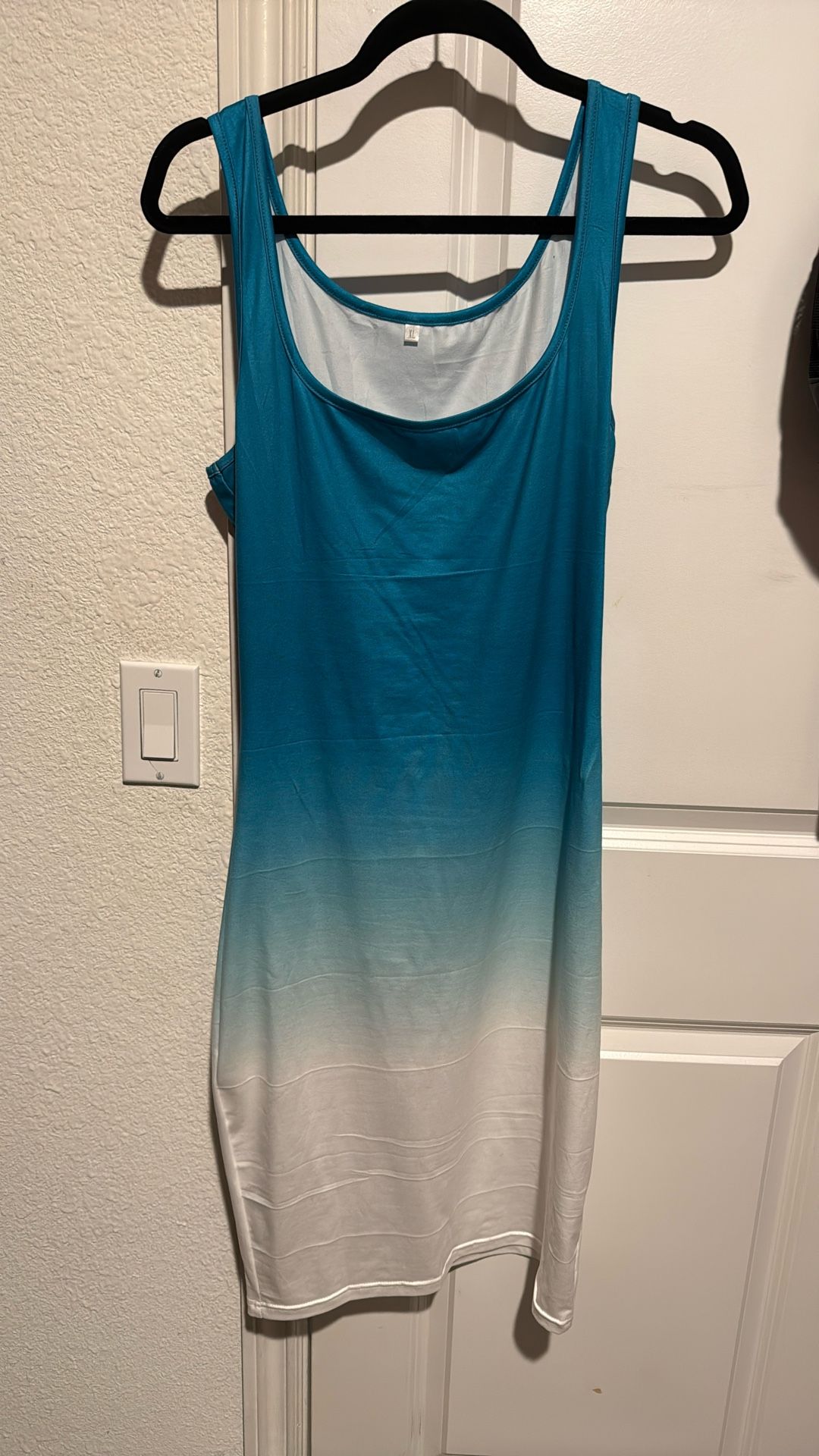 Multicolored Teal And White Sundress