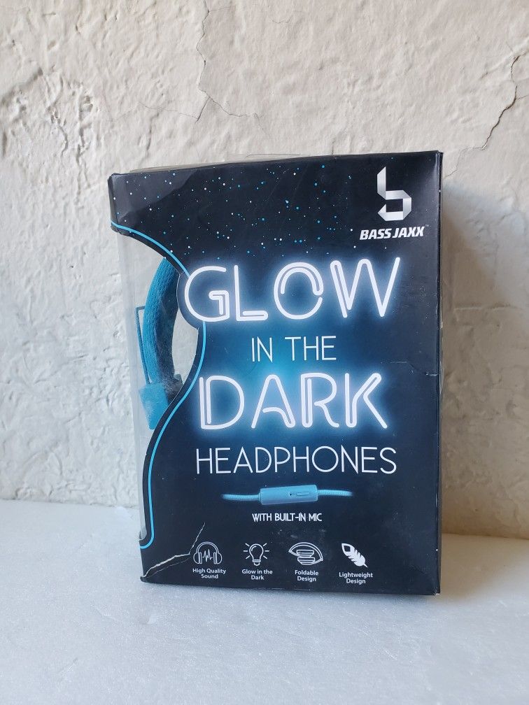 Bass Jaxx "Glow In the Dark" Blue Wired Lightweight Headphones