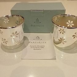 PartyLite Silver Plate Snowflake Votives - NEW