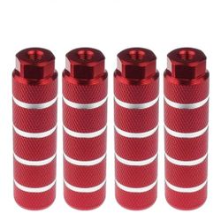 NEW Aluminum Alloy Bike Pegs for Mountain Bike Cycling Rear Stunt Pegs Fit 3/8 inch Axles 120×28mm red stripe