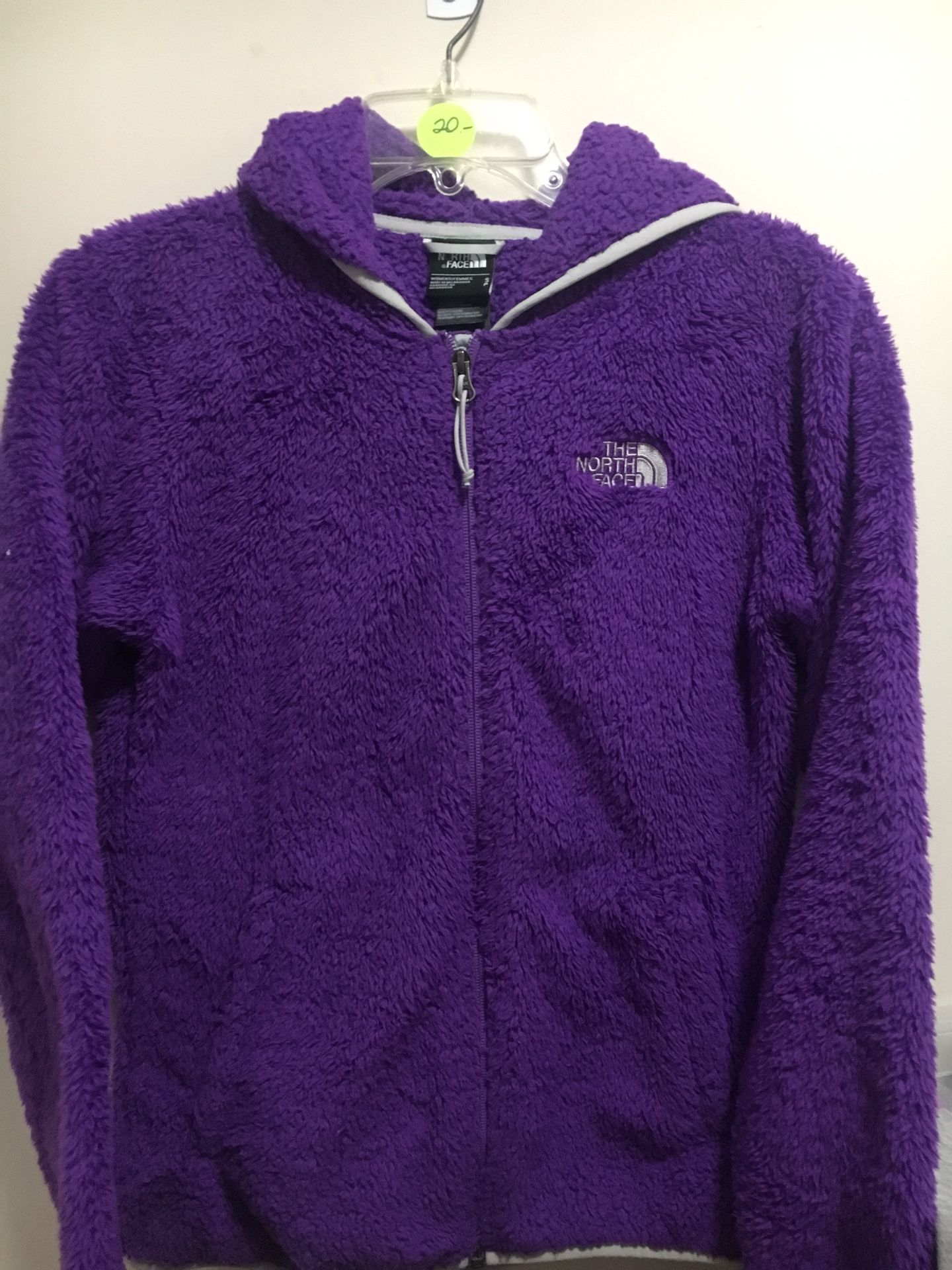 North Face osito fleece jacket purple w/Hoodie Women’s Size Small