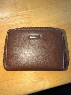 Rosetti Brown Small Zip-Around Wallet 5" x 4" Cards/Cash/Coins. Minor puncture marks in back see pics