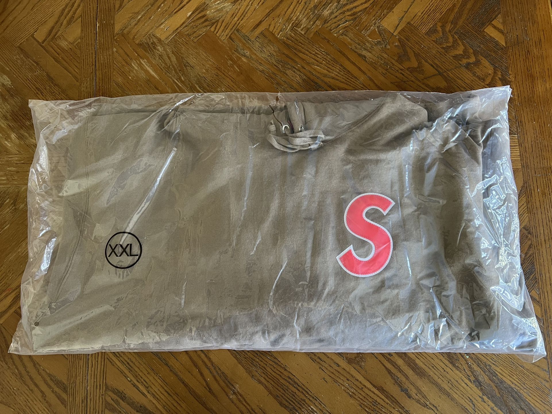 Supreme S Logo Hooded Sweatshirt Dusty Brown Size XXL