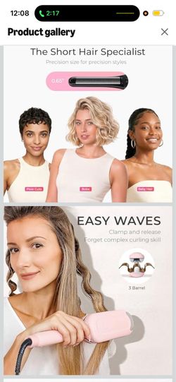 TYMO Cordless Mini Flat Iron + TYMO ROVY Beach Waves Curling Wand